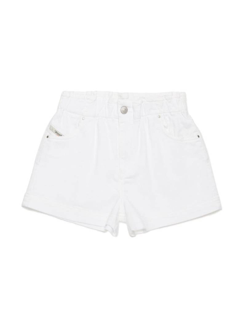 Diesel Kids Jeans-Shorts mit Logo-Applikation - Weiß von Diesel Kids