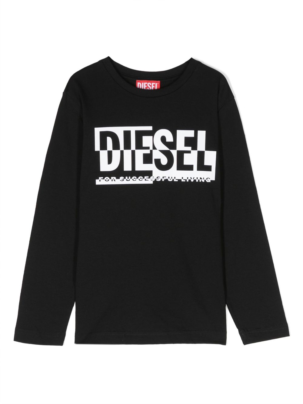 Diesel Kids Langarmshirt mit Logo-Print - Schwarz von Diesel Kids