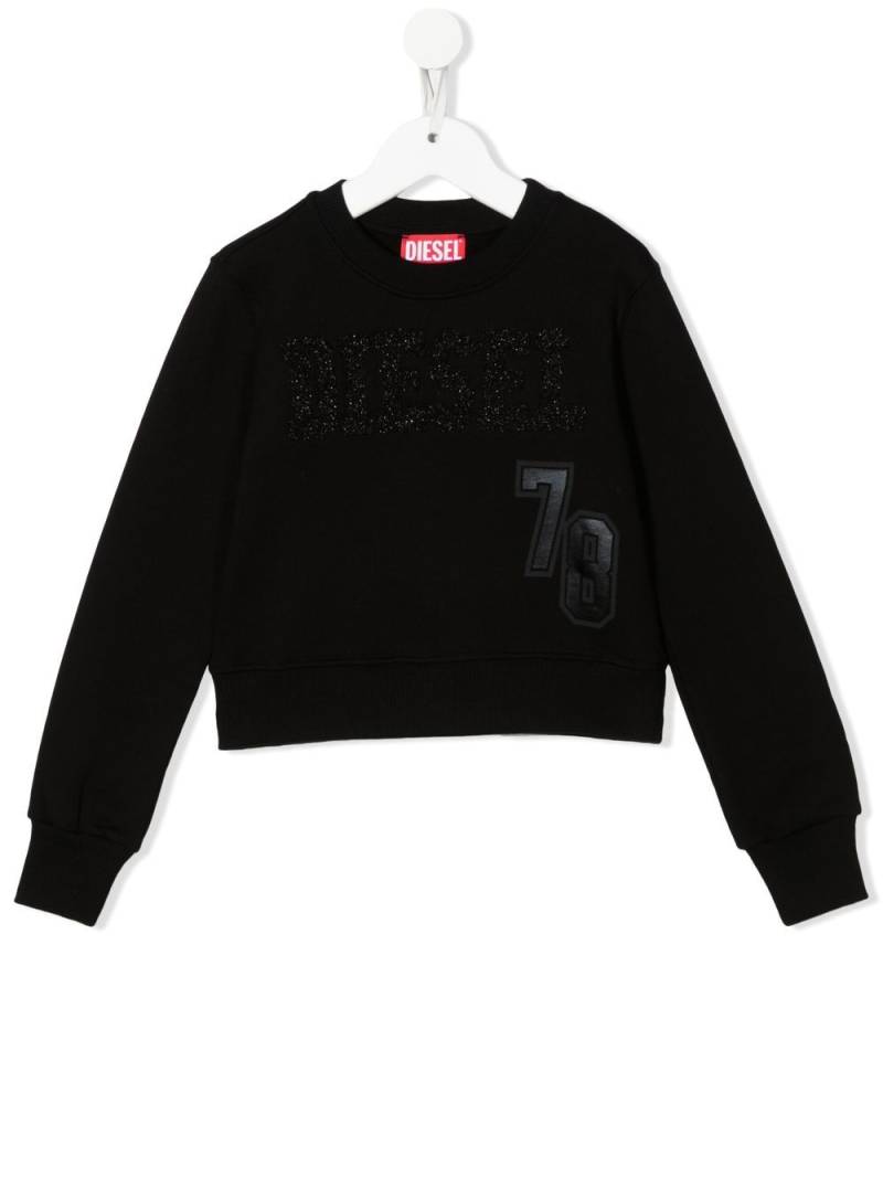 Diesel Kids Sweatshirt mit Patches - Schwarz von Diesel Kids