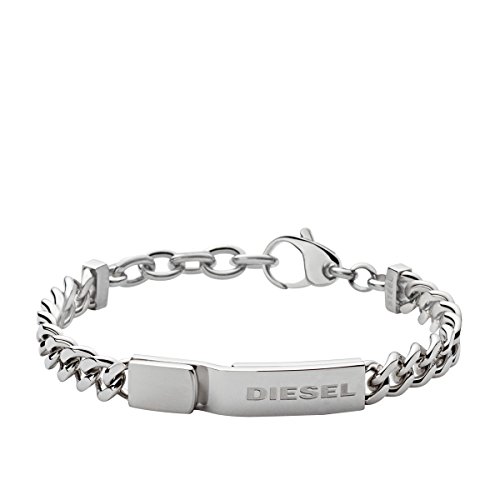 Diesel Armband Für Männer, 18 Cm - 19,5 Cm Silbernes Edelstahlarmband, DX0966040 von Diesel