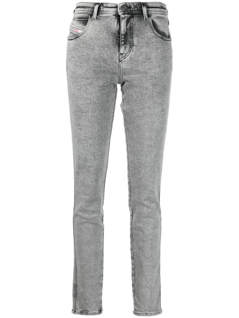 Diesel Gerade Jeans mit Acid-Wash-Effekt - Grau von Diesel