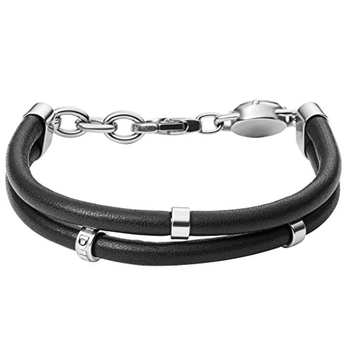 Diesel Armband Für Männer Stackables, 18Cm - 19.5Cm Schwarzes Lederarmband, DX1005040 von Diesel