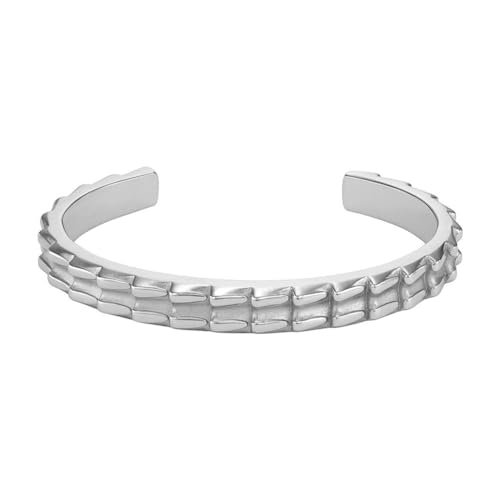 Diesel Armband Für Männer Stapelbar, Länge: 170mm, Breite: 8.4mm Silber Edelstahlarmband, DX1395040 von Diesel