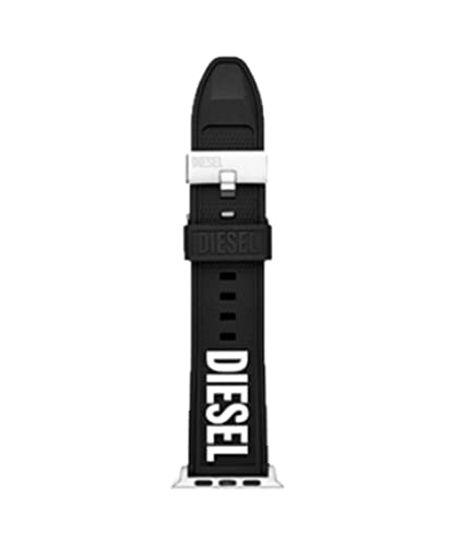 Diesel Armband kompatibel mit Apple Watch, 42/44/45/49 mm 24 mm Schwarz Silikon, DSS0011 von Diesel