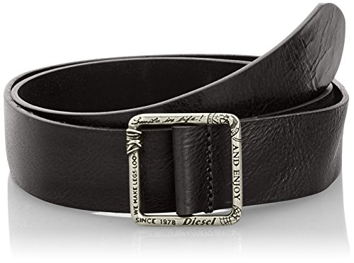 Diesel BISATE CINTURA Belt Gürtel Echtleder Schwarz (Schwarz, 85 cm) von Diesel