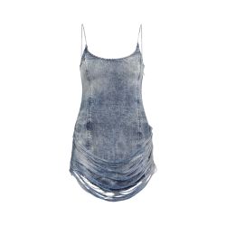 Diesel Blaues Lyocell Damenkleid von Diesel