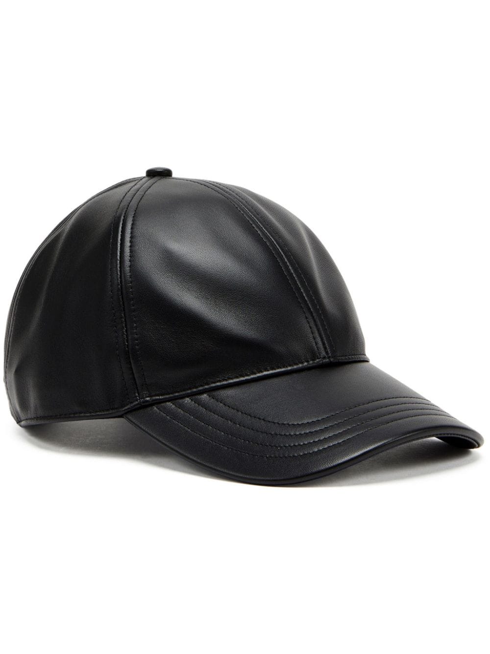 Diesel C-Bill Baseballkappe aus Schafsleder - Schwarz von Diesel