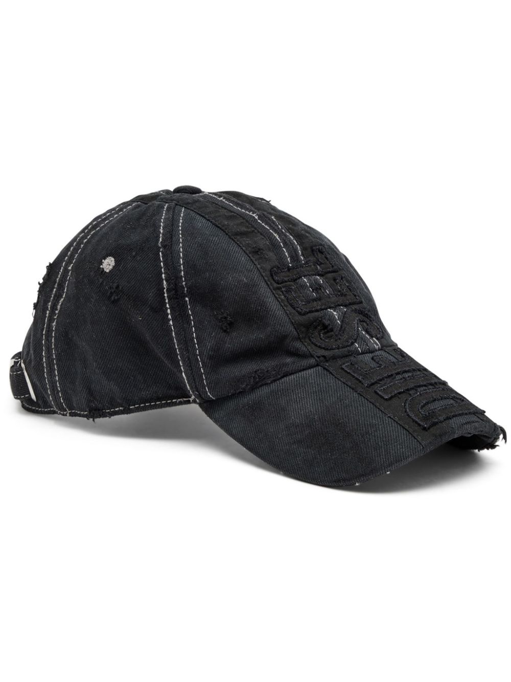 Diesel C-Geir Baseballkappe im Distressed-Look - Schwarz von Diesel