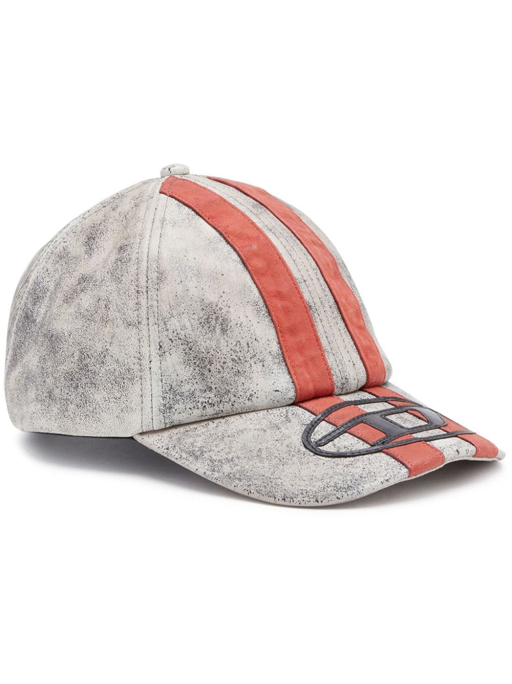 Diesel C-Olav Baseballkappe aus Leder - Grau von Diesel