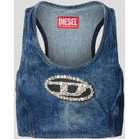 Diesel Crop Top mit Label-Detail in Blau, Größe XS von Diesel