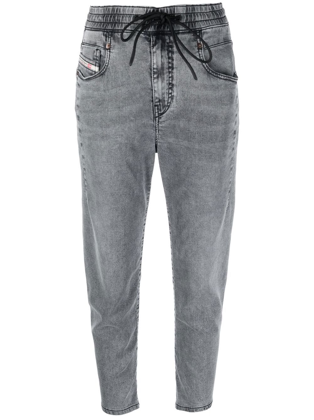 Diesel Cropped-Jeans mit Kordelzug - Grau von Diesel