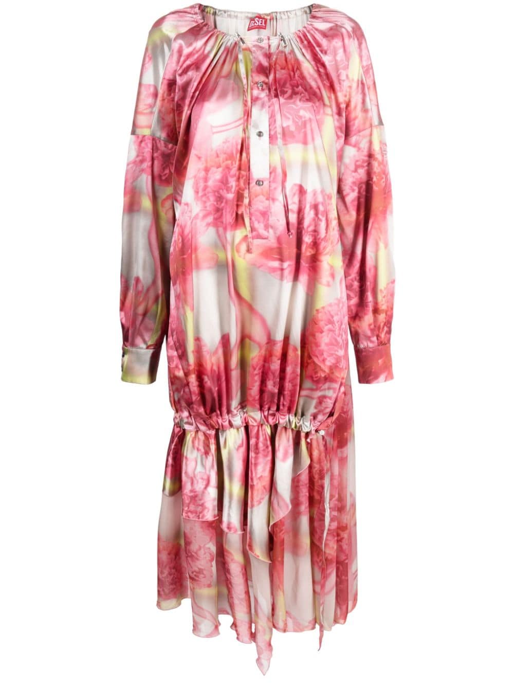 Diesel Maxikleid mit Blumen-Print - Rosa von Diesel