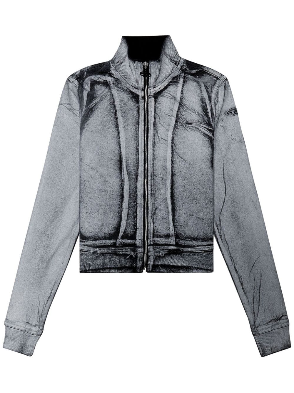 Diesel D-Emy-S Jeansjacke mit Reißverschluss - Grau von Diesel