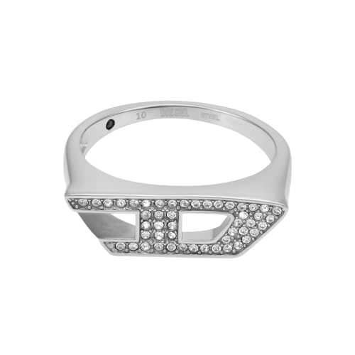 Diesel D Logo Unisex Edelstahl oder Kristall Glitz Siegelringe von Diesel