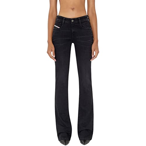 Diesel Damen Bootcut Jeans, Schwarz 02, 50 von Diesel