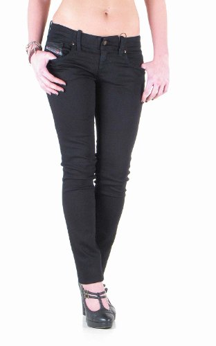 Diesel Damen Grupee Super Skinny Leg Jeans 0800R in Schwarz, schwarz Denim, 30W x 32L von Diesel