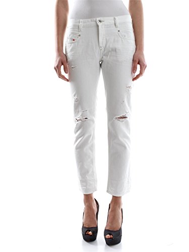 Diesel Damen Straight Jeans Belthy-Ankle, Weiß (White 0680K), W28 von Diesel