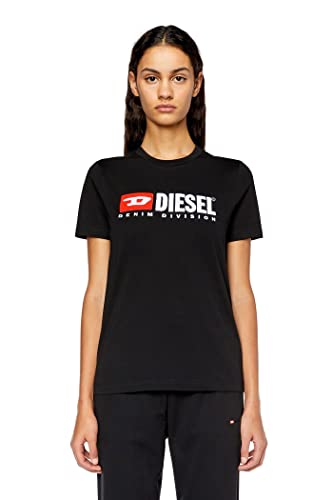 Diesel Damen T-Reg-div T-Shirt, Schwarz Schwarz Schwarz, Large von Diesel