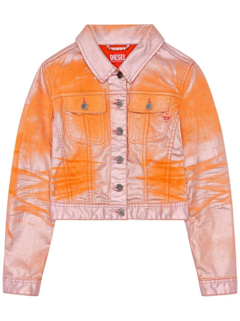 Diesel De-Slimmy-S Cropped-Jeansjacke - Orange von Diesel