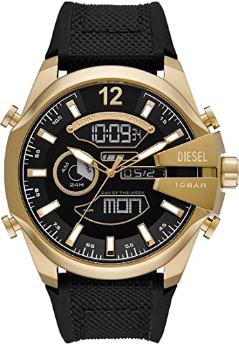 Diesel Herrenuhr Mega Chief ana-digi Edelstahl goldfarben, DZ4634 von Diesel