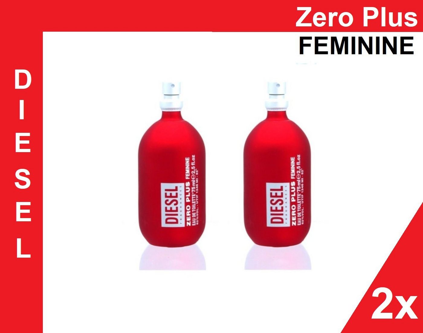 Diesel Eau de Toilette Diesel Zero Plus Eau De Toilette Spray for Women 75ml EDT - 2 Stück, 2-tlg. von Diesel