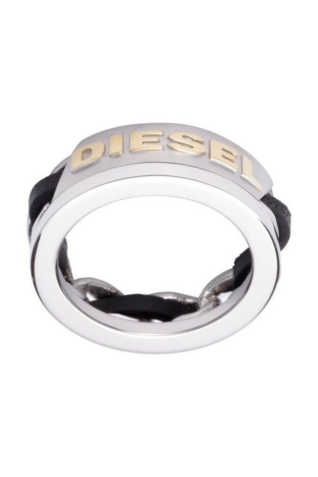 Diesel Fingerring DX0386040506, aus Edelstahl, Silber/Gold, Größe: 55 (17,5mm) von Diesel