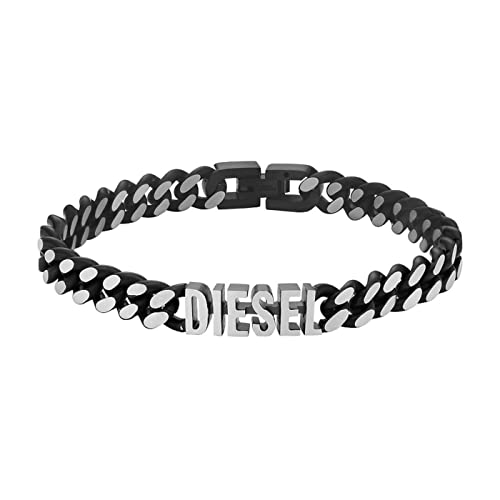 DIESEL Armband Für Männer Stahl, Länge: 208mm, Breite: 7.8mm Silber Edelstahlarmband, DX1386040 von Diesel