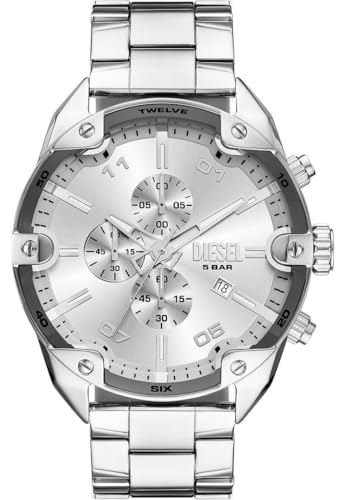 Diesel Herren Analog Quarz Uhr mit Edelstahl Armband DZ4677 von Diesel