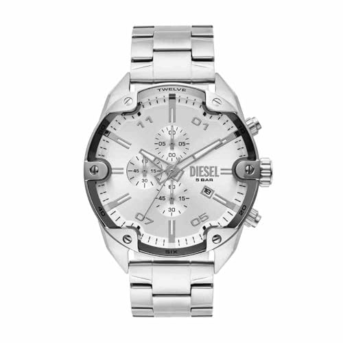 Diesel Herren Analog Quarz Uhr mit Edelstahl Armband DZ4677 von Diesel