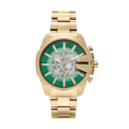 Diesel Herren Analog Quarz Uhr mit Edelstahl Armband DZ4684 von Diesel