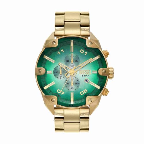 Diesel Herren Analog Quarz Uhr mit Edelstahl Armband DZ4685 von Diesel