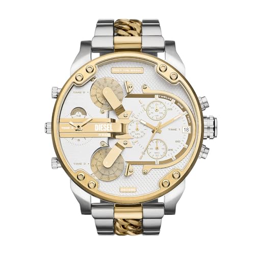 Diesel Herren Analog Quarz Uhr mit Edelstahl Armband DZ7486 von Diesel
