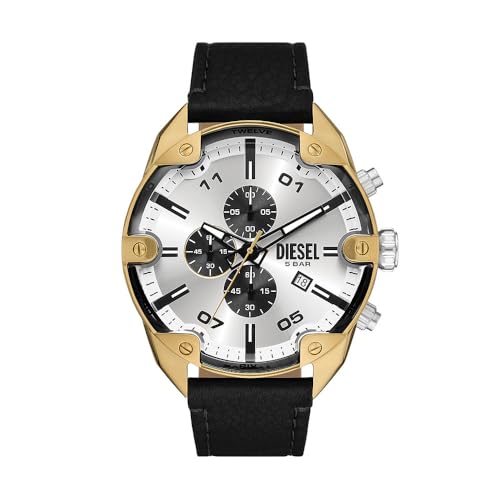 Diesel Herren Analog Quarz Uhr mit Leder Armband DZ4671 von Diesel