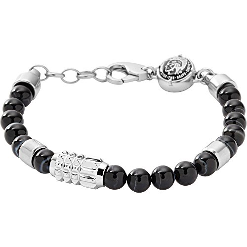 Diesel Armband Für Männer, 18,5 Cm, 5 Cm Verlängerung Schwarz, Edelstahlarmband, DX0847040 von Diesel