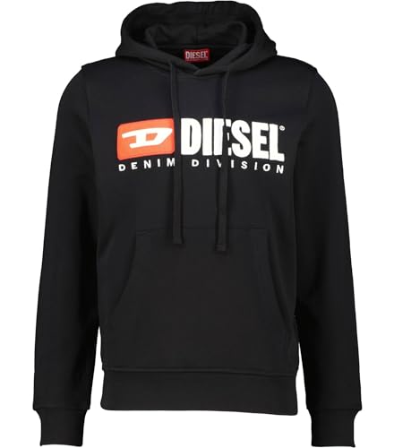 Diesel Unisex S-Ginn-Hood-DIV Sweat-Shirt Kapuzenpullover, Schwarz Schwarz Schwarz, S von Diesel