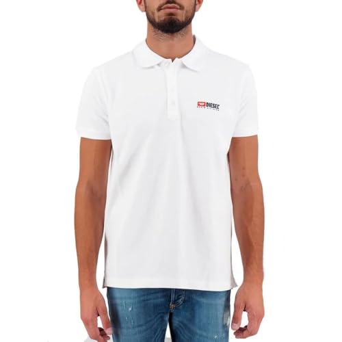 Diesel - Herren Kurzarm Logo Polo Shirt T-Shirt Weiß - T-Weet-Split, Größe:L von Diesel
