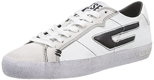 DIESEL Herren Leroji Sneakers, White/Black Low, 46 EU von Diesel