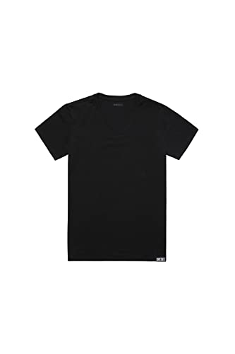 Diesel Herren Michael Essentials Logo V-Neck T-Shirt Baselayer, schwarz, Mittel von Diesel