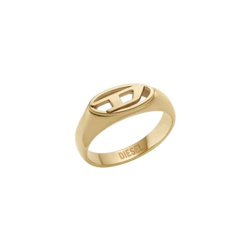 Diesel Herren Oval D Logo Ring aus goldfarbenem Edelstahl, DX15887106.5 von Diesel