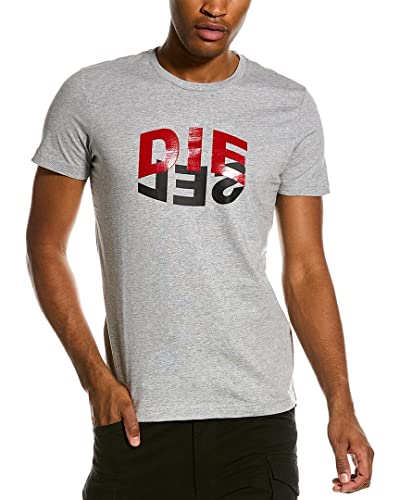 Diesel - Herren Rundhals Slim Fit Logo T-Shirt Grau - T-DIEGOS-N22, Größe:S von Diesel