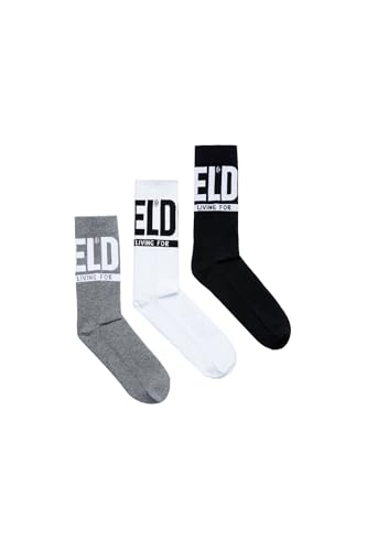 Diesel Herren Socken SKM-RAY-THREEPACK (3er Pack), Schwarz (Black/Black/Black E3843-0Qatv), 39/42 (Herstellergröße: Medium) von Diesel