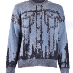Diesel Herren Strickpullover In Himmelblau Mohair-mix von Diesel