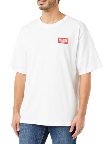 Diesel Herren T-Nlabel-L1 T-Shirt, Bright White, Medium von Diesel