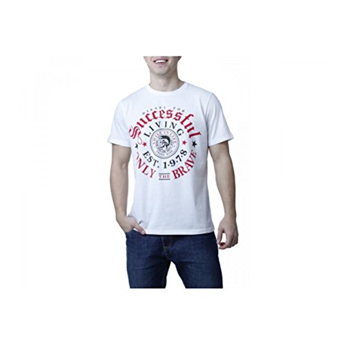 Diesel Herren T-Shirt Rundhals Kurzarm versch. Farben Thrial (S, Weiß) von Diesel