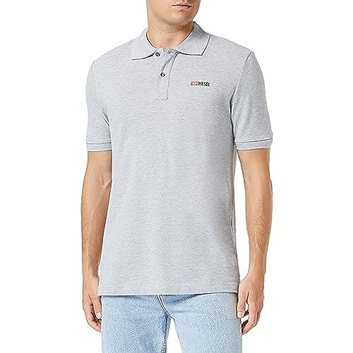 Diesel Herren T-Smith-div Polo T-Shirt, Grey Melange (kein Bros), 56 von Diesel