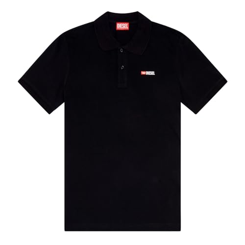 Diesel Herren T-Smith-div Polo T-Shirt, Schwarz Schwarz Schwarz, XL von Diesel