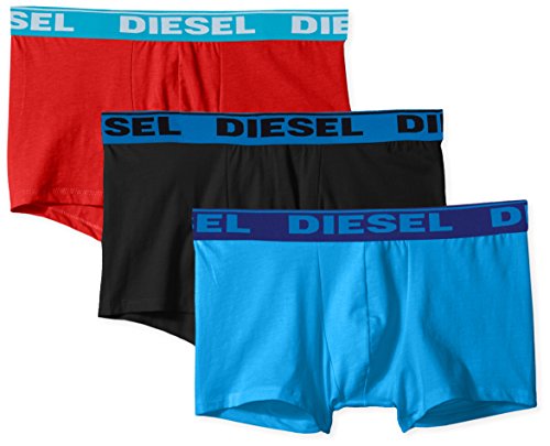 Diesel Herren UMBX-SHAWNTHREE-Pack Fresh & Bright Boxer-Shorts Badehose, Blau/Rot/Schwarz, X-Small (3er von Diesel