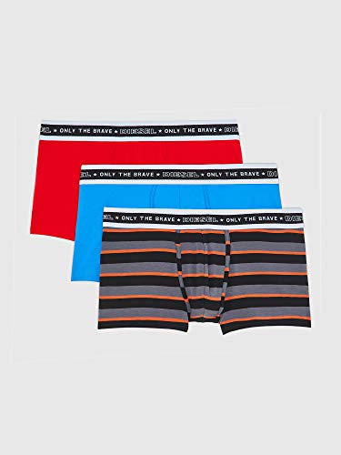 Diesel Herren UMBX-damienthreepack Boxershorts Badehose, Mehrfarbig gestreift/Rot/Blau, Large von Diesel