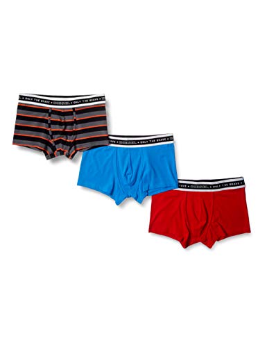 Diesel Herren UMBX-damienthreepack Boxershorts Badehose, Mehrfarbig gestreift/Rot/Blau, Small von Diesel