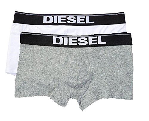 Diesel Herren Unterwäsche Boxer Shorts UMBX-Rocco 2er Pack (Grau - Weiß, XL) von Diesel